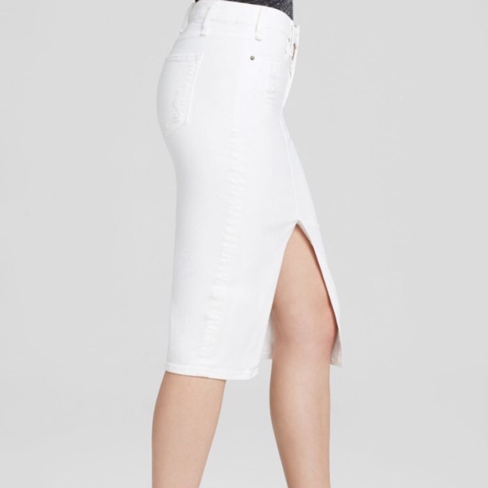 McGuire White Denim Revival Pencil Skirt